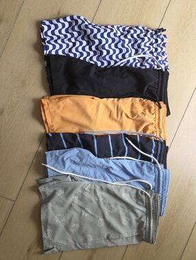 Boy's Assorted Swim Shorts Pack - Blue, Black, Orange, Gray
